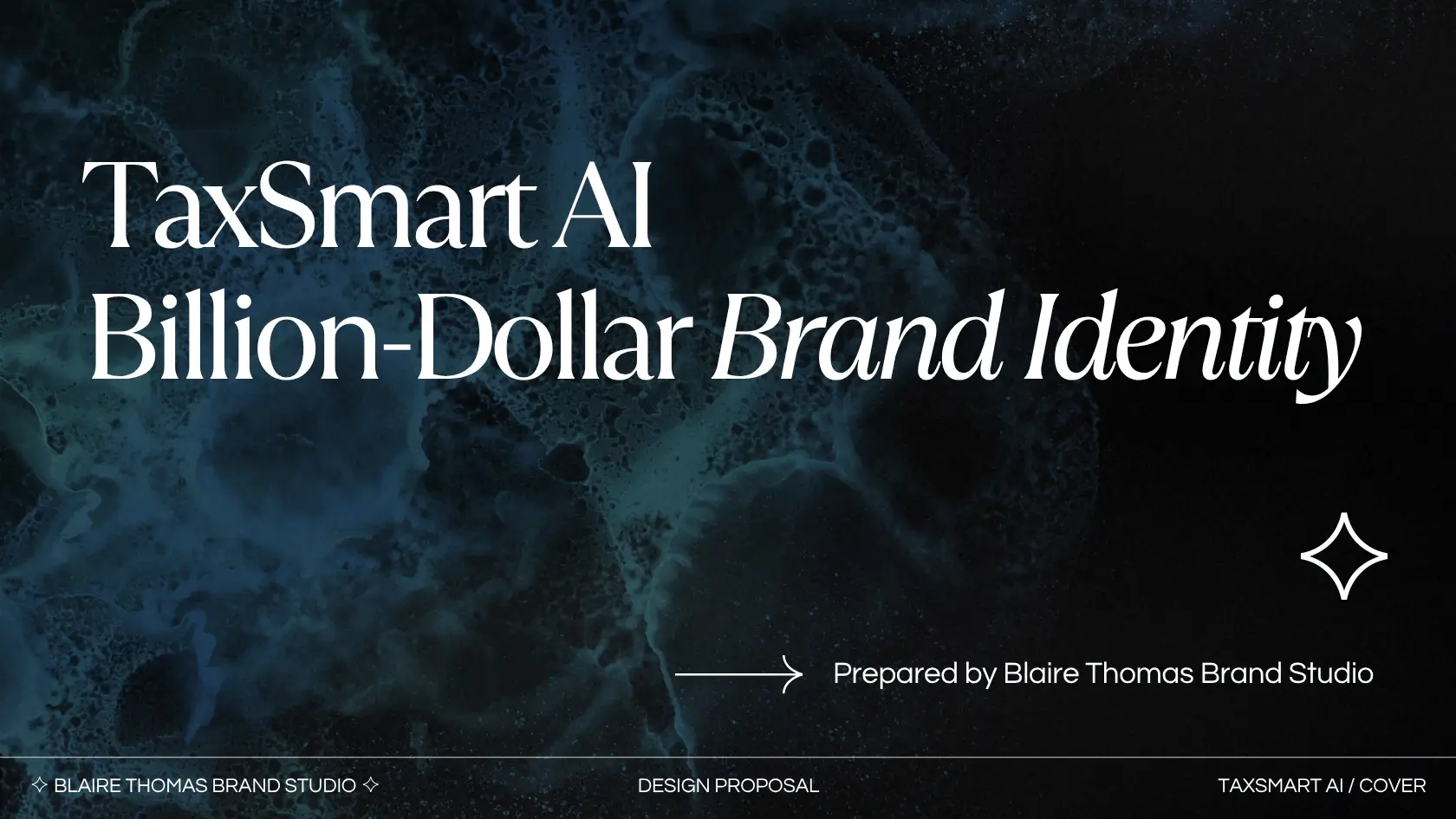 TaxSmart AI billion-dollar brand identity deck cover by Blaire Thomas Brand Studio