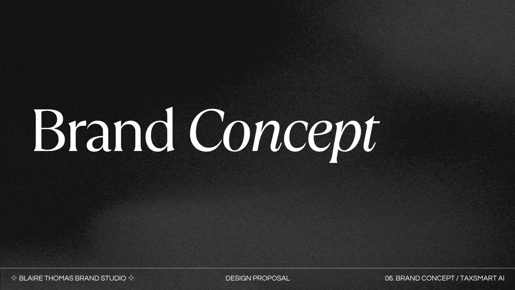 TaxSmart AI brand deck, brand concept slide