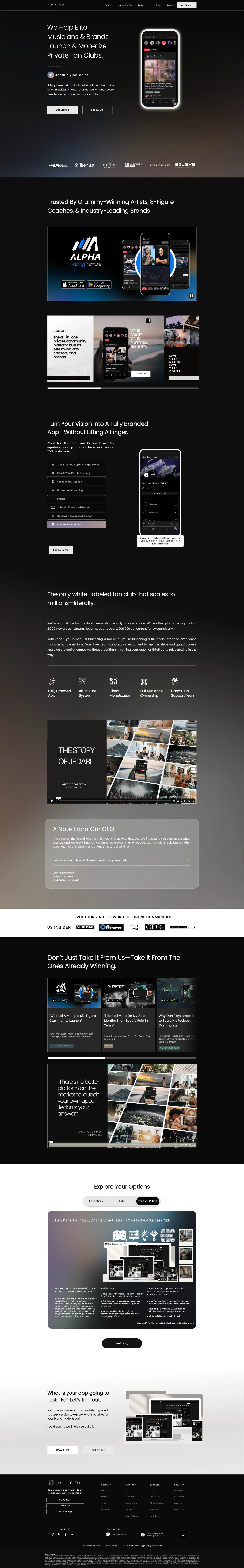 Jedari website design by Blaire Thomas Brand Studio