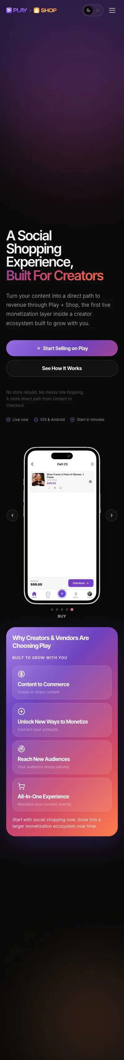 Play creator commerce mobile